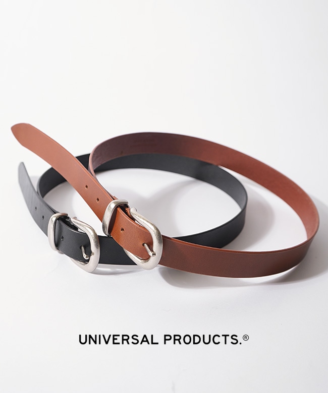 [243-60909]UNIVERSAL PRODUCTS.(ユニバーサルプロダクツ) LEATHER BELT レザーベルト メンズ シンプル 革 ビジネス カジュアル