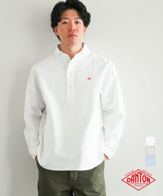 ◇DANTON(ダントン) ROUND COLLAR P.O. SHIRTS L/S ラウンドカラープルオーバーシャツ ロングスリーブ [DT-B0282SOX]