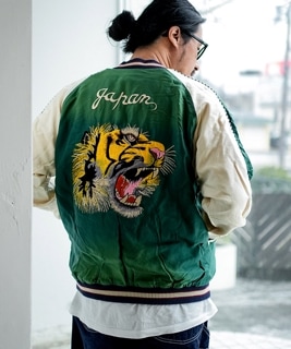 [TT15710]TAILOR TOYO(テーラー東洋) Early 1950s Style Acetate Souvenir Jacket “TIGER HEAD” × “JAPAN MAP” (AGING MODEL)