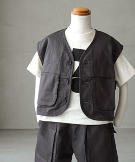 【SALE 50%OFF】p.premier(ピードットプルミエ)/F.O.KIDS(エフオーキッズ) 立体ポケットワークライトベスト トップス 90 100 110 120 130 140サイズ【メール便対応可】 セール [P215015]