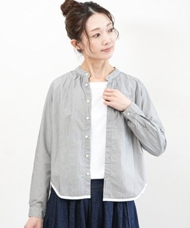 【SALE 30%OFF】DANA FANEUIL(ダナファヌル) 別注カラーあり ラウンドヘムブラウス トップス ブラウス シャツ 長袖 レディース セール [D-6125114]