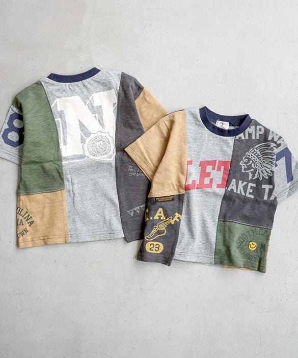 [R207095]F.O.KIDS(エフオーキッズ) リメイクTシャツ 90cm 100cm 110cm 120cm 130cm 140cm 150cm 半袖 5分袖 カットソー