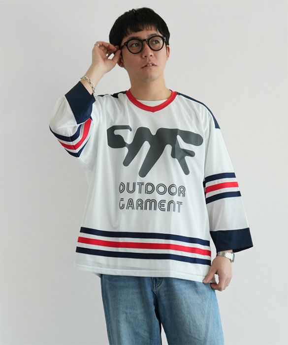 【SALE 50%OFF】[CMF2501-C05J]CMF/COMFY OUTDOOR GARMNT(シーエムエフ/コンフィーアウトドアガーメント) HOCKEY TEE ホッケーTシャツ メンズ トップス ゲームシャツ カットソー 長袖 メッシュT【メール便対応可】[25pr]