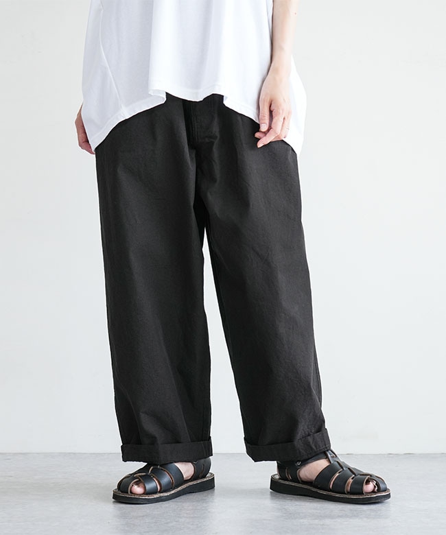 solamonat poche　シャンブレーワイドキュロット パンツ solamonat poche｜【40%OFF】ライトオンスシャンブレー ワイド