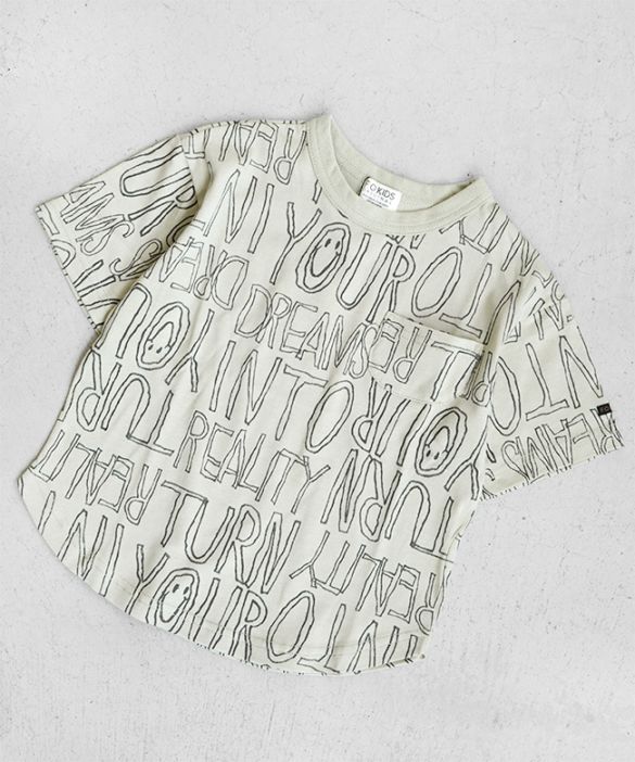 [R307115]F.O.KIDS(エフオーキッズ) 総柄ラウンドTシャツ 接触冷感  90・100・110・120・130・140サイズ