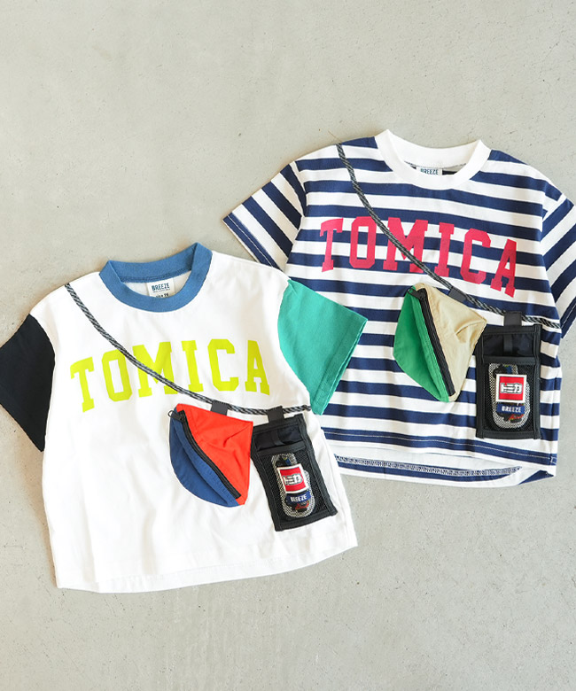 [J307875]BREEZE(ブリーズ)/F.O.KIDS(エフオーキッズ)TOMICA×BREEZE サコッシュ付きTシャツ 半袖 90 100 110 120 130サイズ【メール便対応可】
