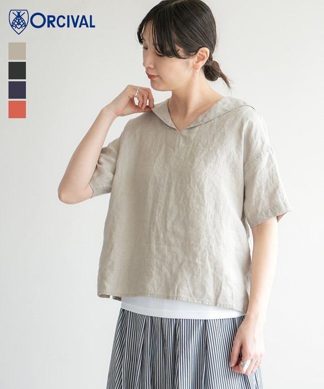 ORCIVAL(オーチバル/オーシバル) Linen Sailor Shirt リネンセーラー ORCIVAL(オーチバル/オーシバル) Linen Sailor Shirt リネンセーラー