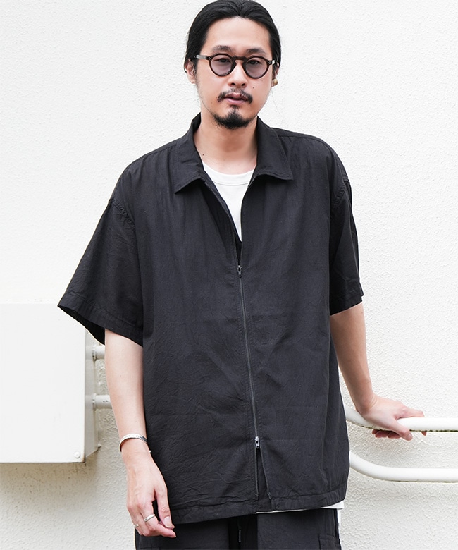 GOLD VAT DYE CHAMBRAY navy set up サイズL VAT DYE CHAMBRAY OPEN SHIRT | GOLD(ゴールド) / トップス 半袖