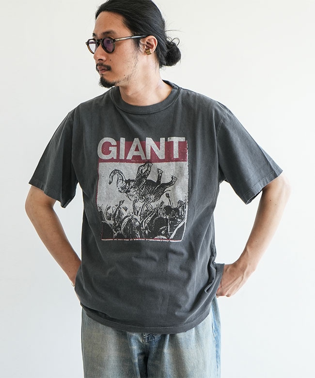 [RN28369179]REMI RELIEF(レミレリーフ) SP加工 New fit-T （GIANT) スペシャル加工ニューフィットTシャツ (ジャイアント) メンズ トップス カットソー 半袖 プリントT クルーネック【メール便対応可】