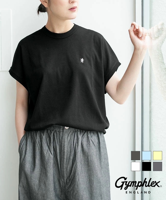 Gymphlex(ジムフレックス) セミフレンチスリーブ クルーネックTシャツ カットソー 半袖 【メール便対応可】 [GY-C0361FLK]