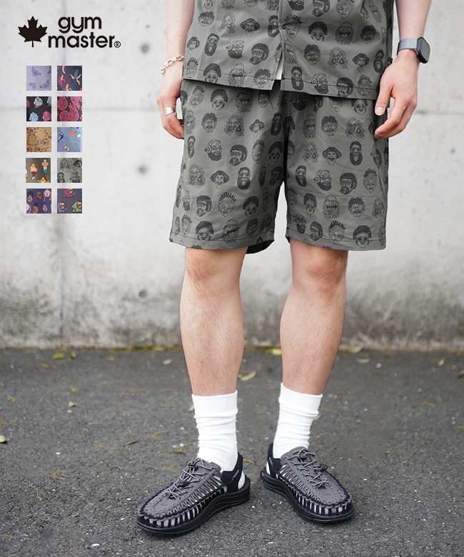 [G533707]gym master(ジムマスター) UL-GRIDハッピーペイントショーツ メンズ ボトムス ショートパンツ ハーフパンツ セットアップ 総柄