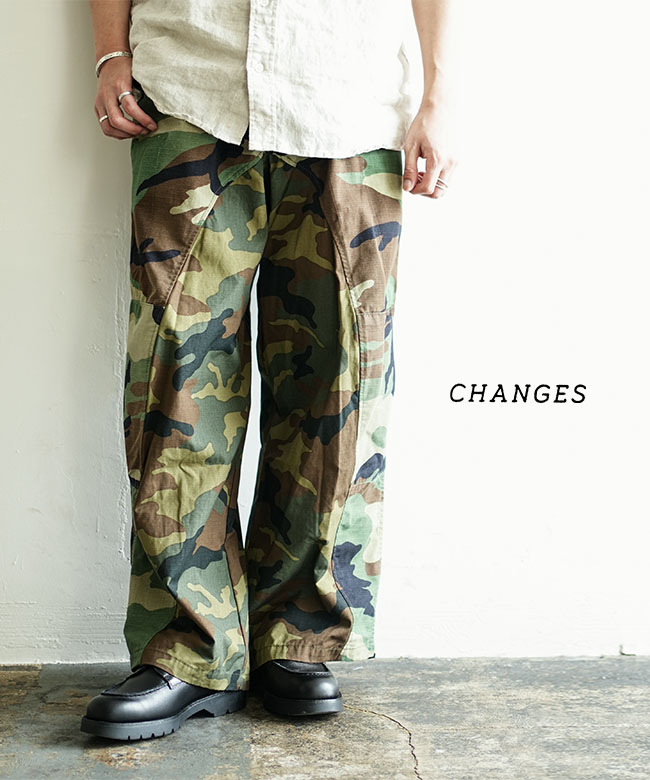 [CH4090]CHANGES (チェンジーズ) REMAKE MILITARY PANT リメイクミリタリーパンツ メンズ ボトムス ワイドパンツ カーゴパンツ