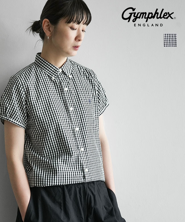 Gymphlex(ジムフレックス) コットン フレンチスリーブシャツ STRIPE WOMEN レギュラーフィットレディース 半袖【メール便対応可】 [GY-B0242MGG/S]