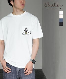 【SALE 50%OFF】ALLOWED TO UNFOLD/Shabby(アロウド トゥ アンフォールド/シャビー) シャビーポケット刺繍 Tee 半袖Tシャツ メンズ トップス ロンT クルーネック ワンポイント【メール便対応可】 セール [SHA-252-04]