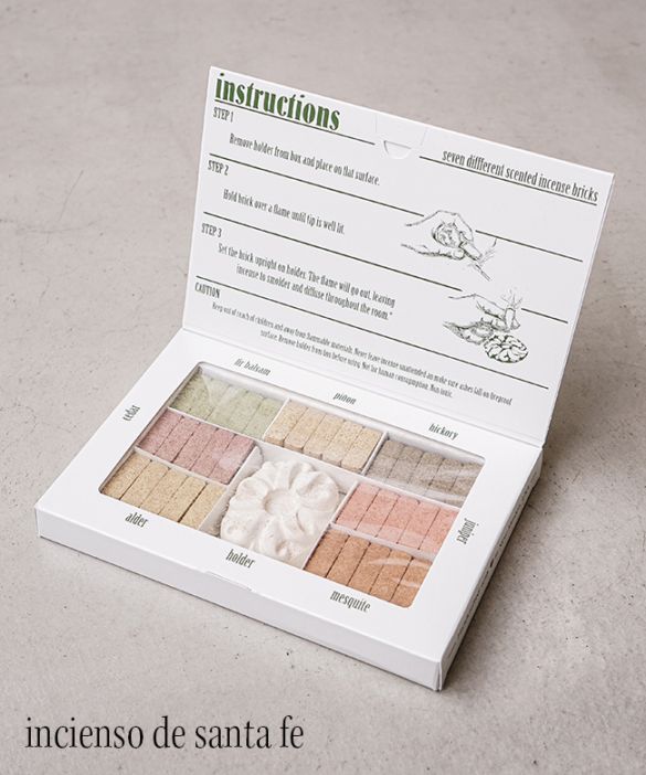 [7-scent-sampler]Incienso de Santa Fe(インシエンソ デ サンタフェ)7 sent sampler natural wood incence with burner 70 count インセンス お香 7種の香り サンプラー 70ピース