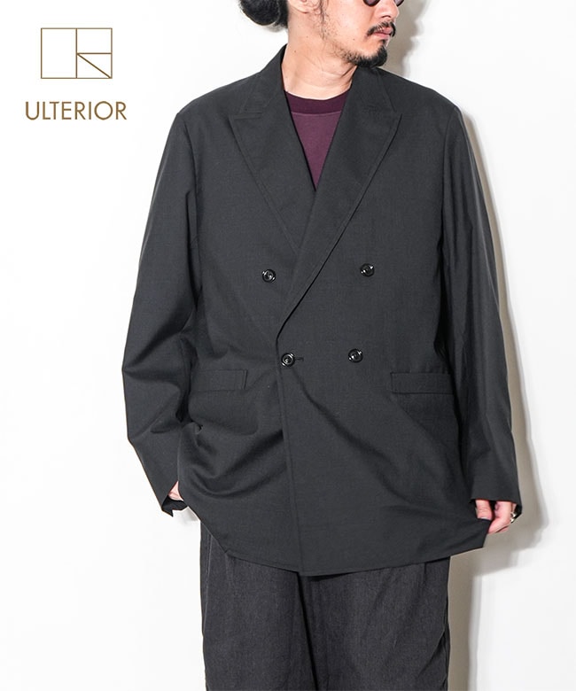[ULJK23-KA187-A]ULTERIOR(アルテリア) SUPER FINE WOOL TROPICAL DB JKT スーパーファインウールトロピカルダブルブレステッドジャケット