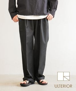 ULTERIOR(アルテリア) FINX COTTON GABARDINE TUCKED TROUSERS フィンクスコットンギャバジンタックドトラウザース メンズ ボトムス ワイドパンツ スラックス [ULPT65-KA193-A]