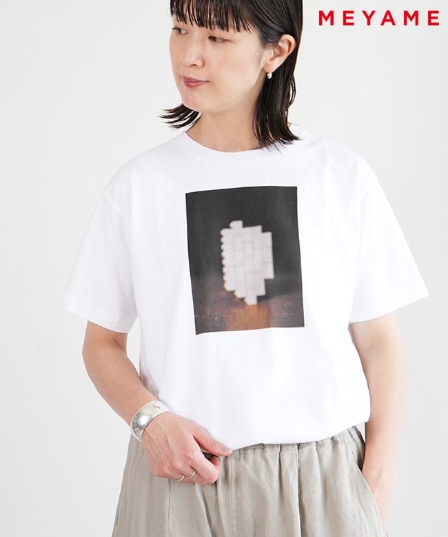 [MEY-2134]MEYAME(メヤメ) PHOTO TEE フォト半袖T プリントT トップス 【メール便対応可】