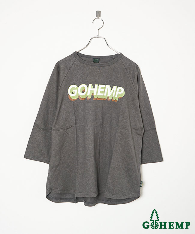 ◇【訳あり/50%OFF】[GHC4320GSD]GO HEMP(ゴーヘンプ)WIDE BASEBALL TEE/ワイドベースボールTシャツ トップス 7分袖 5分袖