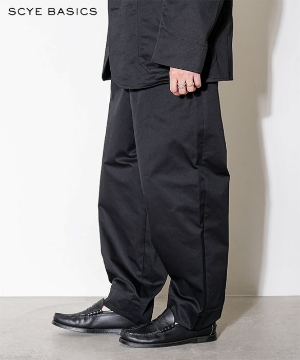 [5125-83531]Scye/SCYE BASICS(サイ/サイベーシックス) San Joaquin Cotton Barrel Leg Trousers サンホアキン コットン バレルレッグトラウザー