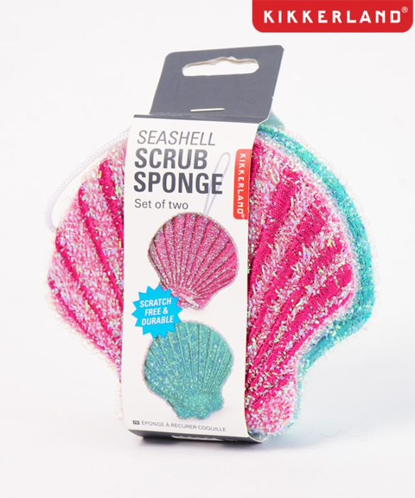 [KCU374]KIKKERLAND(キッカーランド) Seashell Scrub Sponges シーシェル スクラブスポンジ 貝殻のキッチンスポンジ 2個セット