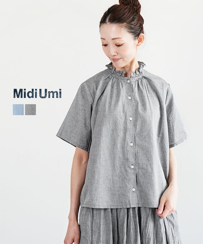 m-mefu メフウ　アシンメトリー　カットソー　チュニック　ゆったり アシンメトリーフリルTシャツ トップス 半袖 カットソー
