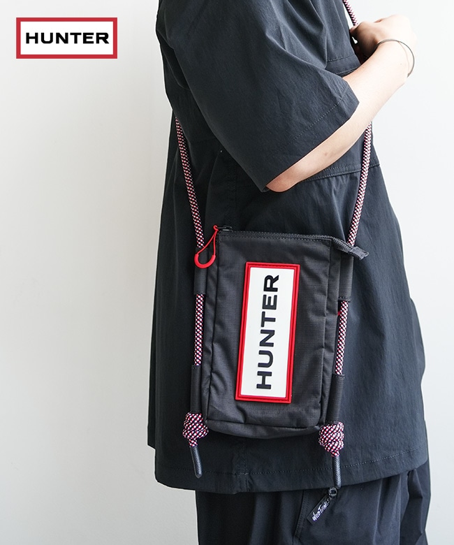 [UBP1514NRS]HUNTER(ハンター) TRAVEL RIPSTOP PHONE PAUCHトラベル リップストップ リサイクル ナイロン フォンポーチ ポシェット ショルダー サコッシュ