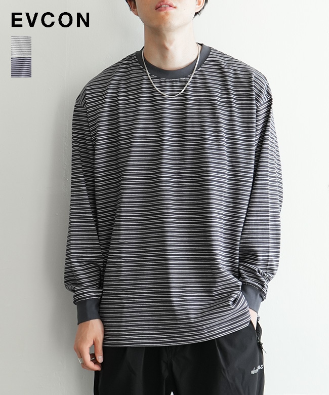 yoused 90s  Harbour border ロング丈 251-91110]EVCON(エビコン) BORDER WIDE L/S TEE ボーダーワイド