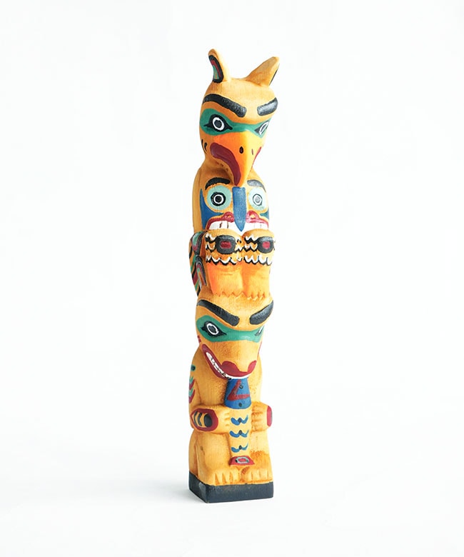 2082]amabro(アマブロ) WOODEN CARVING TOTEM POLE タイプE