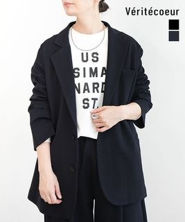 【SALE 50%OFF】Veritecoeur(ヴェリテクール) Relax Jersey Jacket リラックスジャージージャケット アウター レディース セットアップ可能 セール [LTD-136]