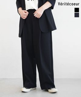 【SALE 20%OFF】Veritecoeur(ヴェリテクール) Relax Jersey Wide Pants リラックスジャージーワイドパンツ ボトムス レディース セットアップ可能 [LTD-137] セール