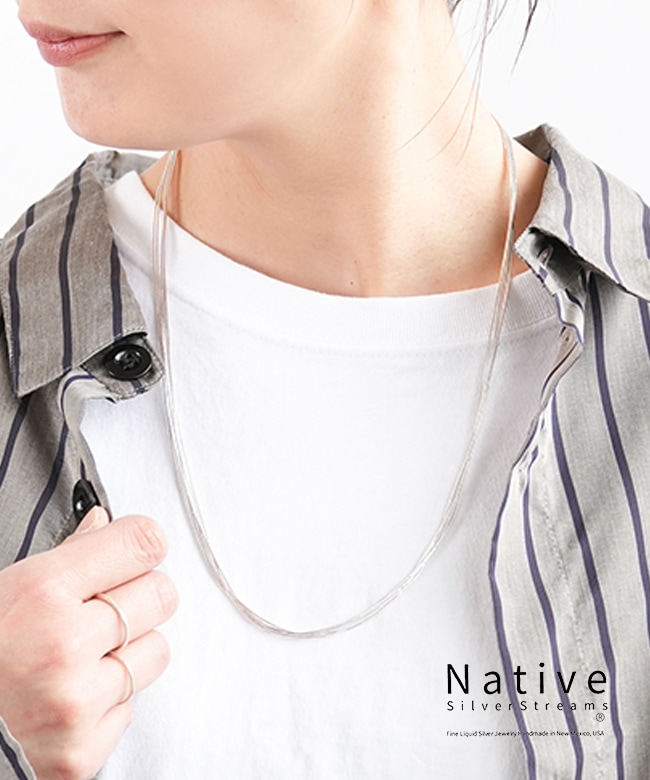 [NSS1005600]Native SilverStreams(ネイティブ・シルバーストリームズ) LIQUID SILVER NECKLESS 5連-60cm ネックレス シルバー