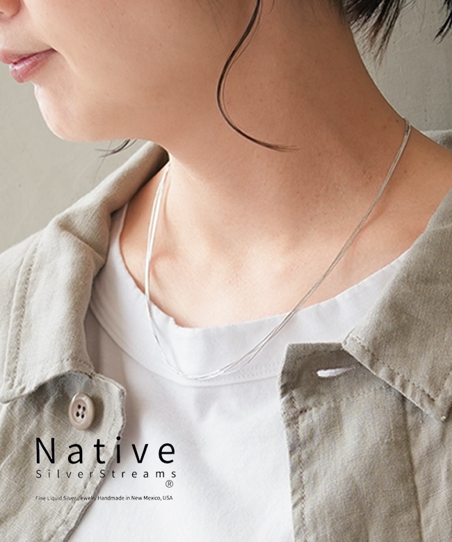 [NSS1003500]Native SilverStreams(ネイティブ・シルバーストリームズ) LIQUID SILVER NECKLESS 3連-50cm ネックレス シルバー
