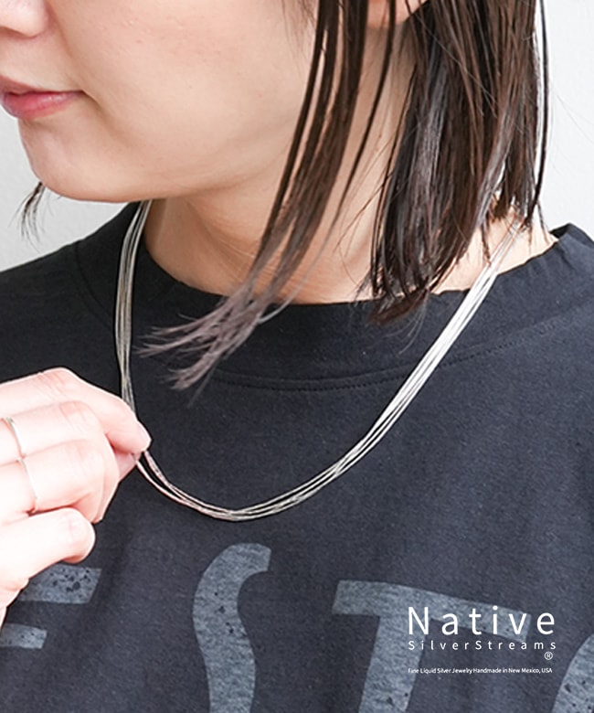 [NSS1005500]Native SilverStreams(ネイティブ・シルバーストリームズ) LIQUID SILVER NECKLESS 5連-50cm ネックレス シルバー