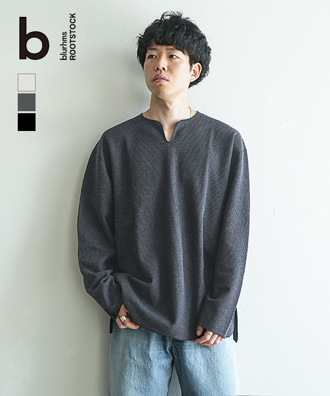 [bROOTS24F30F25]blurhms ROOTSTOCK(ブラームスルーツストック) Rough&Smooth Thermal Over Neck L/S ラフ&スムース サーマルオーバーネック ロングスリーブ メンズ トップス 長袖 定番 ロングセラー