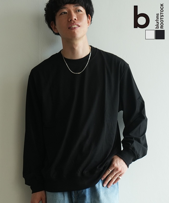 [bROOTS25F5]blurhms ROOTSTOCK(ブラームスルーツストック) Silk Cotton 20/80 L/S P/O シルクコットン 20/80 ロングスリーブプルオーバー メンズ トップス カットソー 長袖 クルーネック ロンT