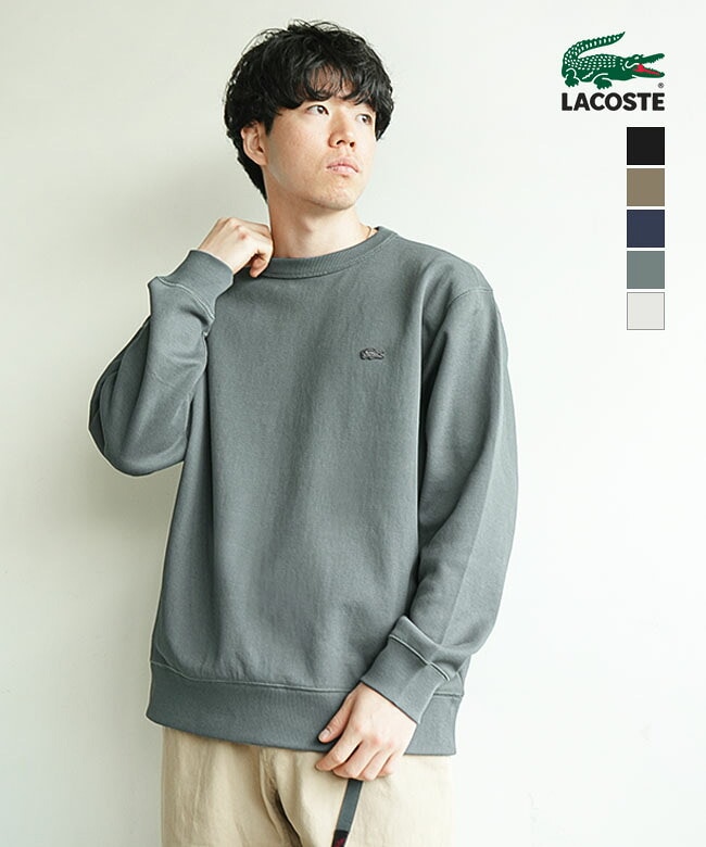LACOSTE(ラコステ)鹿の子ニットワントーンクルーネック ロンT カットソー ニット 鹿の子 カノコ 長袖 メンズ [SH9359-99]