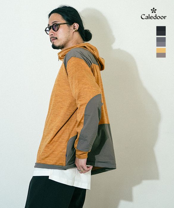 [6053-1201]Caledoor(カレドアー) Merino Wool Military Hoodes Sweater メリノウールミリタリーフーデッドセーター メンズ トップス 長袖 パーカー フード プルオーバー