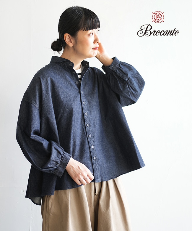 トップス B 36-335e]Brocante(ブロカント) セルクシャツ レディース トップス