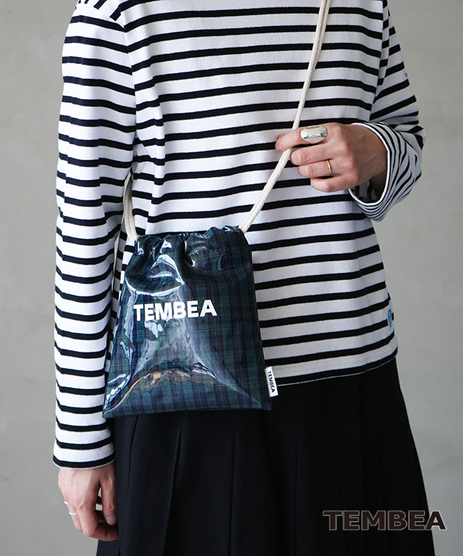 [TMB-2586H]TEMBEA(テンベア) 巾着POCHETTE CLEAR 巾着ポシェットクリア CHECK NAVY【メール便対応可】
