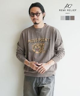 REMI RELIEF(レミレリーフ) SP加工裏毛クルー(MOSS POINT) スウェット トレーナー [RN29373191]
