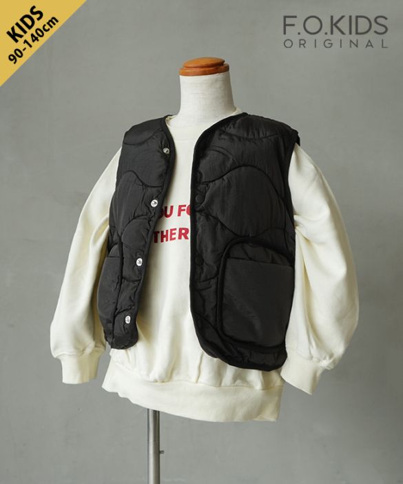 [P403905]p.premier(ピードットプルミエ)/F.O.KIDS(エフオーキッズ)ほわほわ中綿のライトキルティングベスト アウター 90 100 110 120 130 140