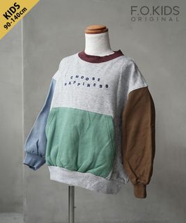 【SALE 30%OFF】[P411045]p.premier(ピードットプルミエ)/F.O.KIDS(エフオーキッズ)ロゴ刺繍ポケットトレーナー トップス 90 100 110 120 130 140 セール