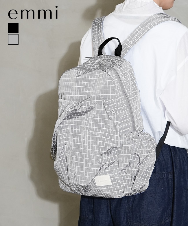 [13WGB254311]emmi(エミ) ボックスチェックギャザーボディーバックパック リュック