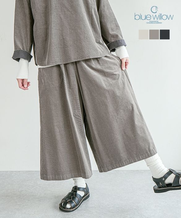 blue willow グレーオールインワン リネン平織りオールインワン（blue willow）の商品詳細