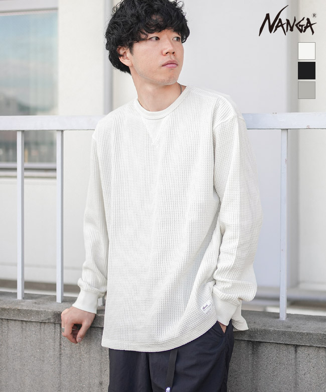 [NW2311-1G218]NANGA(ナンガ) ECO HYBRID WAFFLE L/S TEE エコハイブリッドワッフルロングスリーブTシャツ メンズ トップス カットソー プルオーバー クルーネック ロンT
