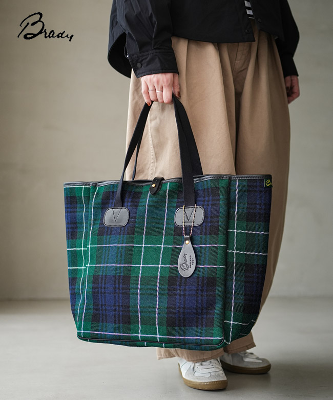 ◇[SMALL-CARRYALL]【保存袋付き】Brady(ブレディー) スモール キャリーオール SMALL CARRYALL ブラックウォッチ チェック グリーン ブラック 鞄 トートバッグ