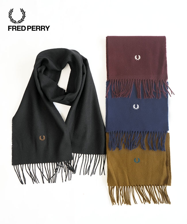 【新品未使用】FRED PERRY ラムウールマフラー FRED PERRY フレッドペリー マフラー ラムウール スカーフ C4126