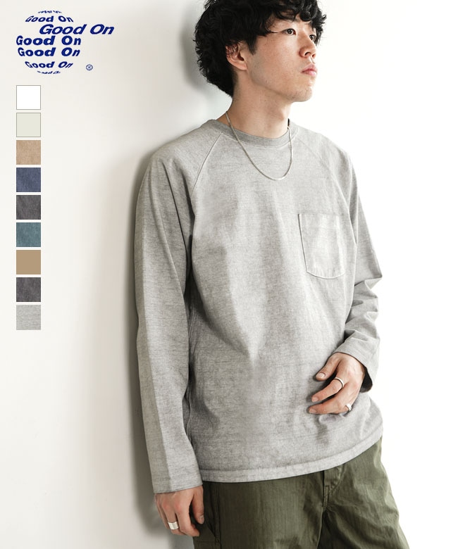 [GOLT1805]GOOD ON(グッドオン) L/S HEAVY RAGLAN POCKET TEE ロングスリーブ ヘビーラグランポケットTシャツ
