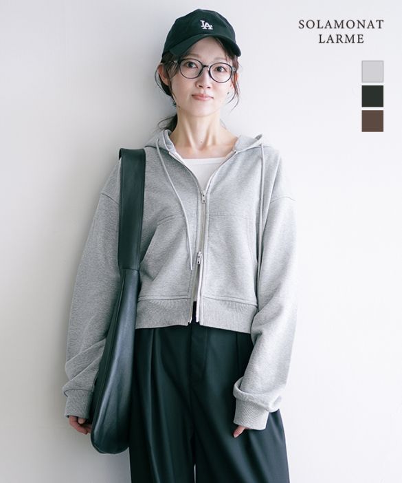◇[LARM-IT-PKUG]SOLAMONAT LARME(ソラモナラーム) 裏毛スウェットジップパーカー モナスウェット フーディー トップス ジャケット アウター